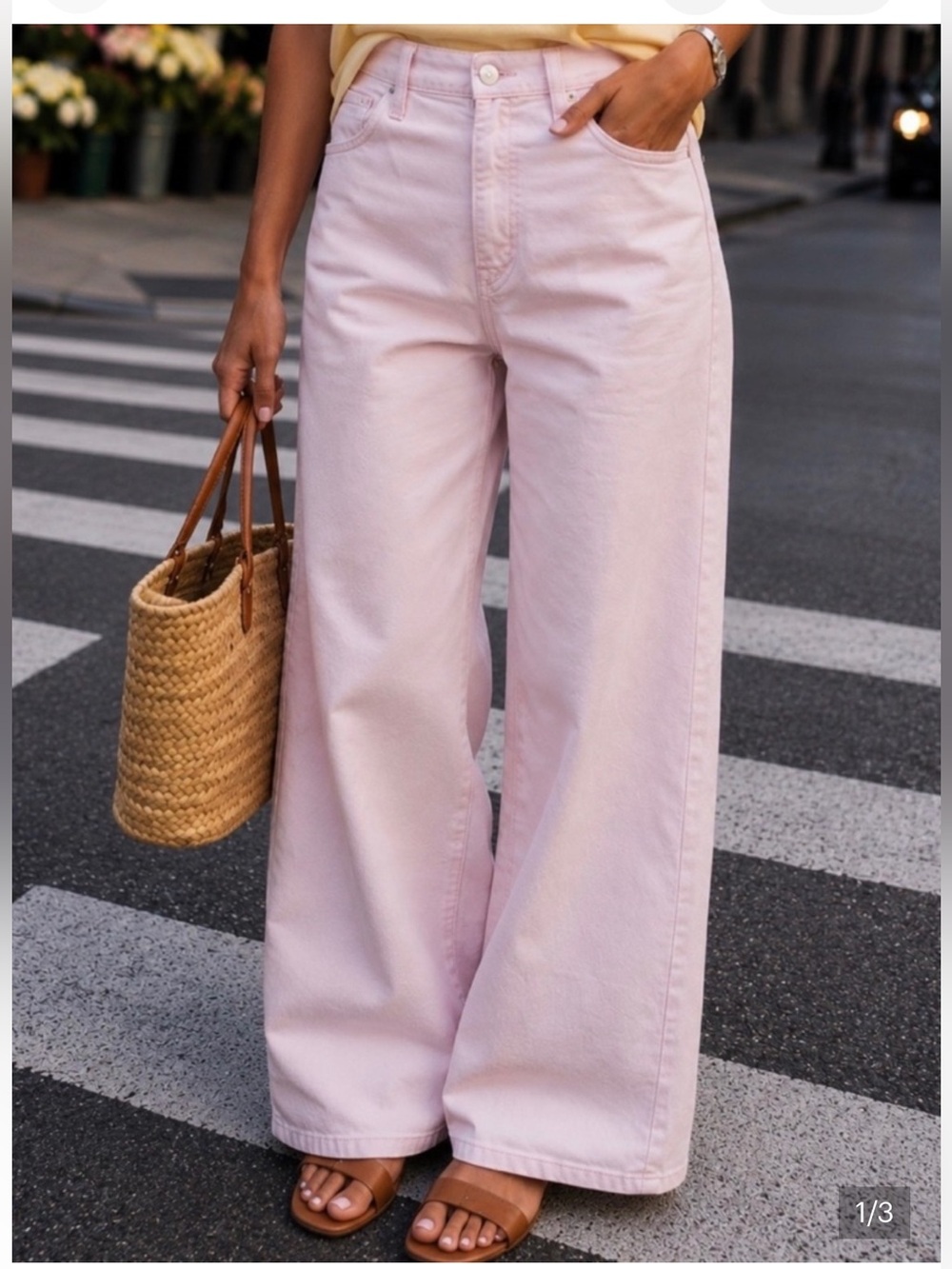 GAP Soft Pink High-Rise Wide Leg Jeans size 29 🩷Bundle 2 Items Save 10%💜